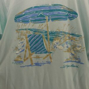 Vintage Ft Meyers Beach FL 1990 Beach Umbrella Chair Relaxed Shirt Size Large